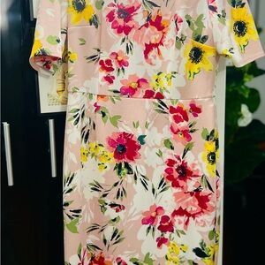 Alyx Pink Floral Midi Dress